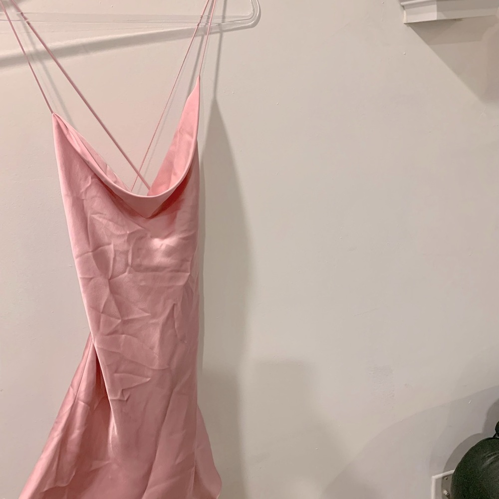 Zara low back ballet pink slip dress, size Large